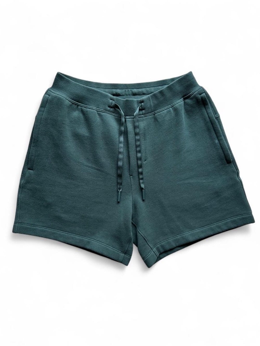 Lululemon Men's XS Dark Green Fleece Sweat Shorts Athletic Gym Lounge Minimalist